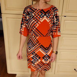 Jessica Simpson Orange with Blue and White Patterns